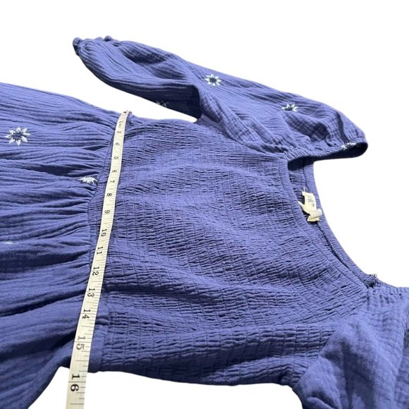 Jolt NWOT Women's Rouched Front Embroidered Navy Dress XL - Picture 12 of 16